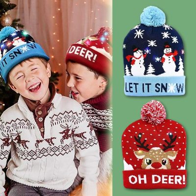 Božična pletena kapa z LED lučmi | XBEANIE
