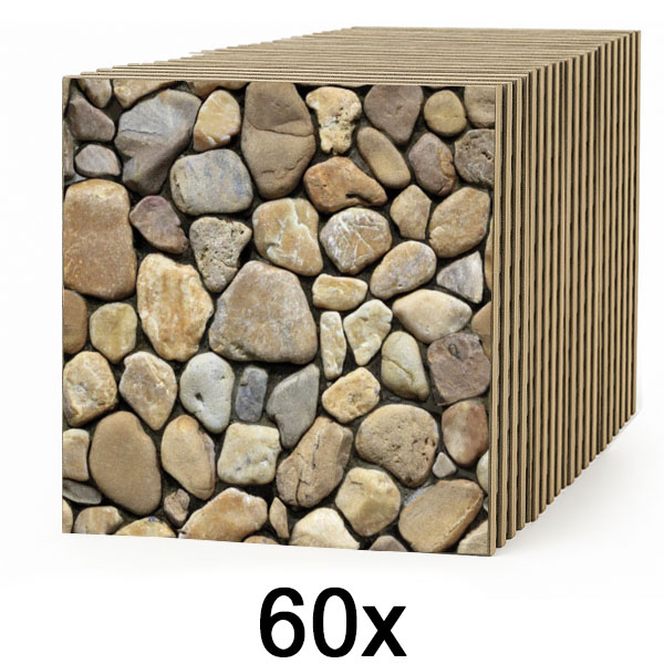 6x 3D stenske ploščice z učinkom kamna – odlepi in prilepi | STONEBLOCKS